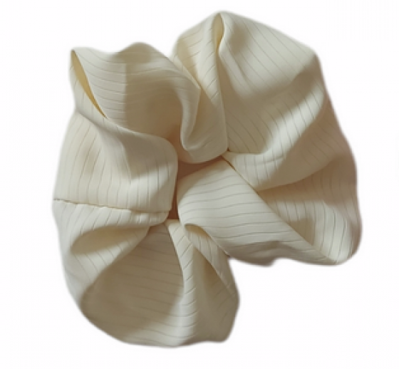 Scrunchie ριγέ Γκρι Ανοιχτό